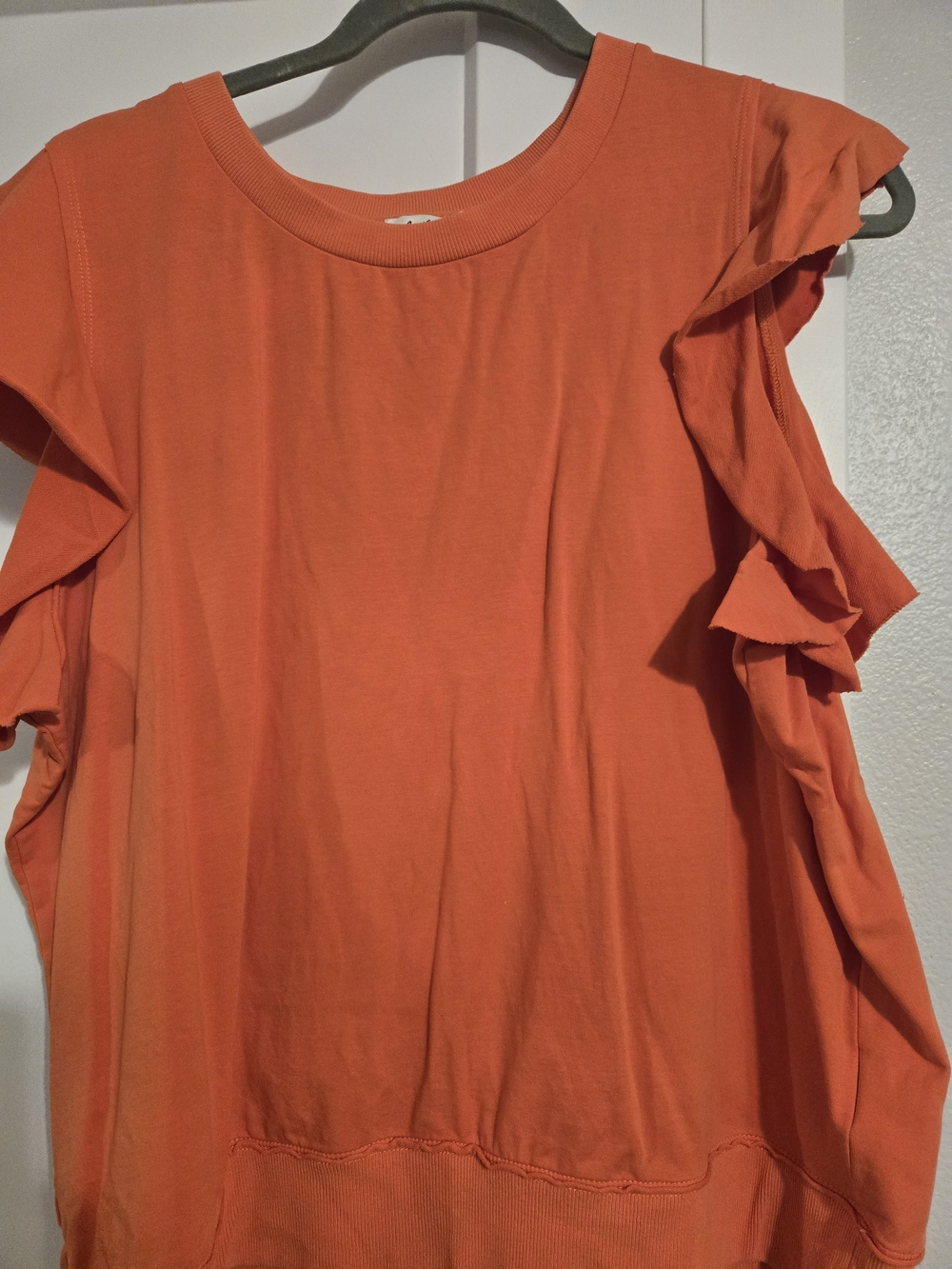 Another Love Orange Ruffle Sleeve Tank Top